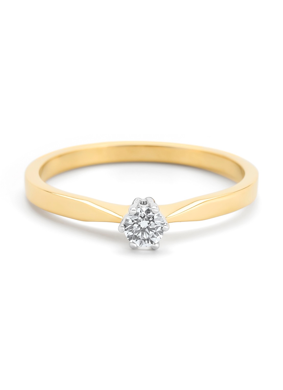 Diamond Point Geelgouden solitair groeibriljant ring, 0.15 ct. 0.15 ct diamant Groeibriljant - detail 4 geelgoud