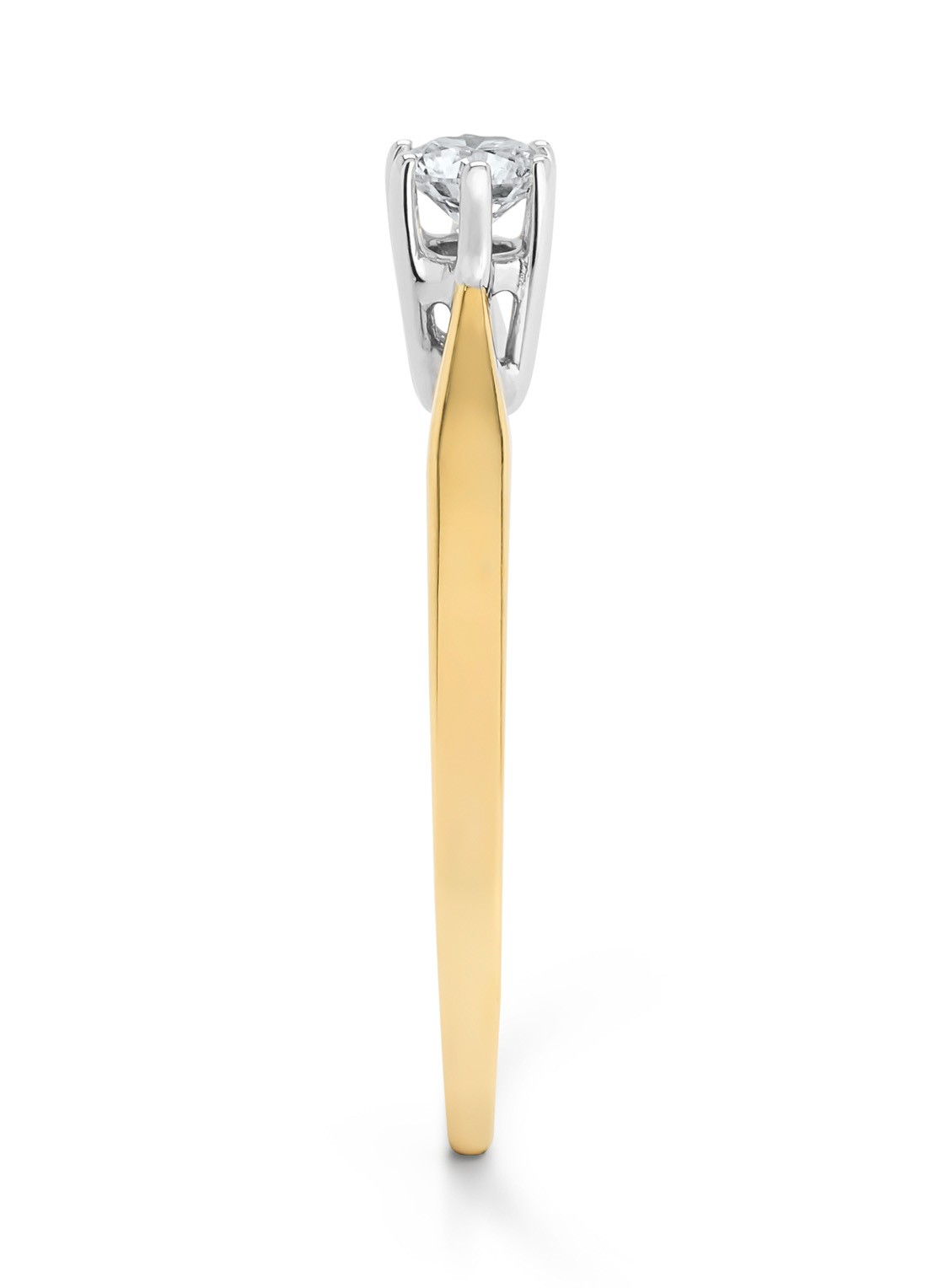Diamond Point Geelgouden solitair groeibriljant ring, 0.17 ct. 0.17 ct diamant Groeibriljant - detail 3 geelgoud