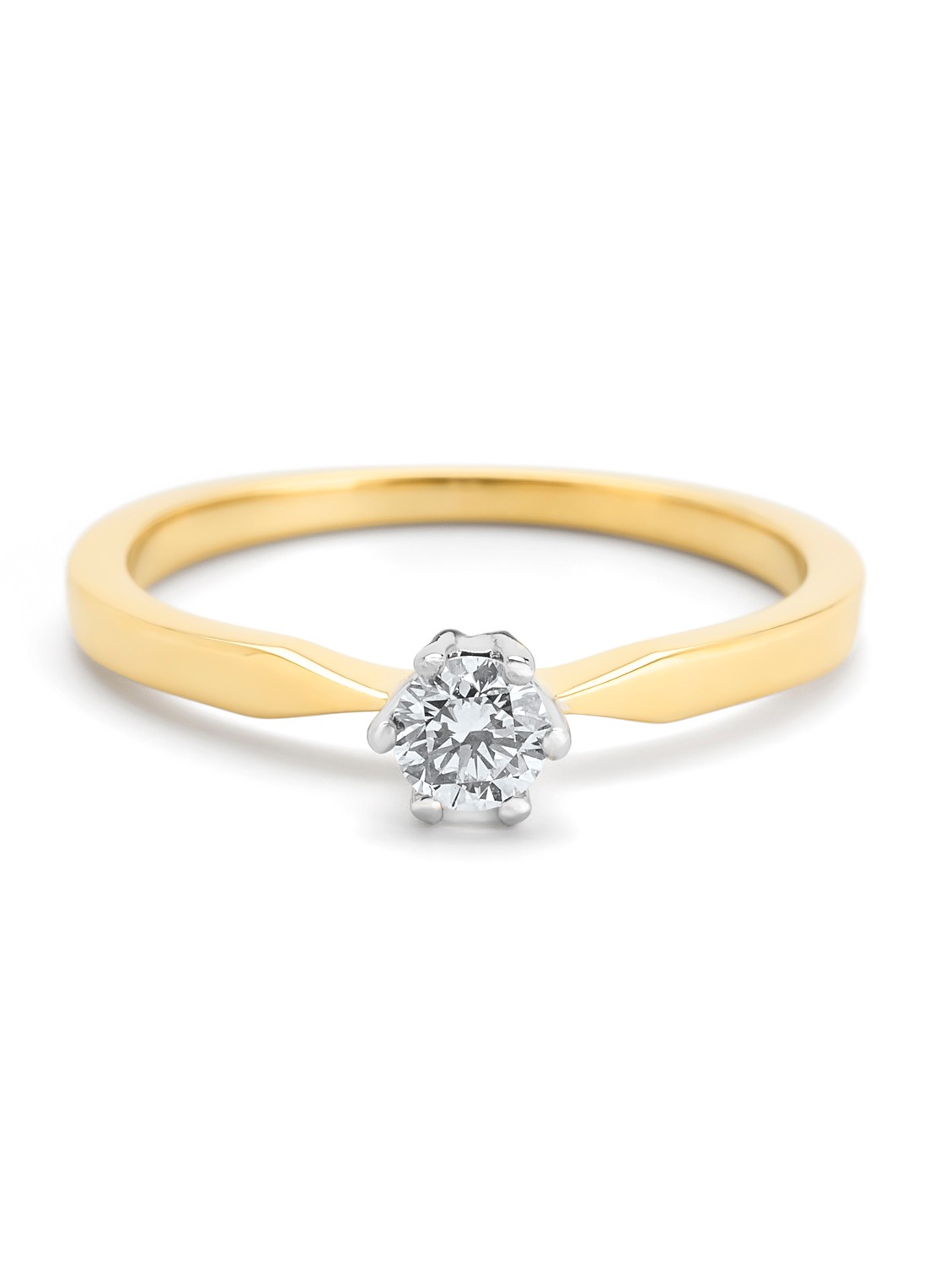 Diamond Point Geelgouden solitair groeibriljant ring, 0.24 ct. 0.24 ct diamant Groeibriljant - detail 4 geelgoud