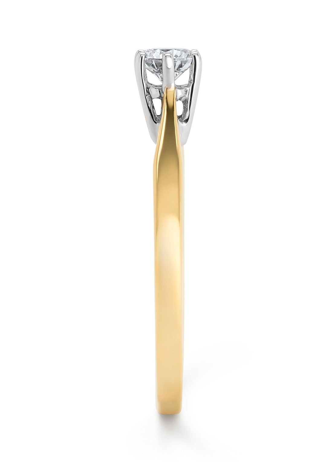 Diamond Point Geelgouden solitair groeibriljant ring, 0.25 ct. 0.25 ct diamant Groeibriljant - detail geelgoud