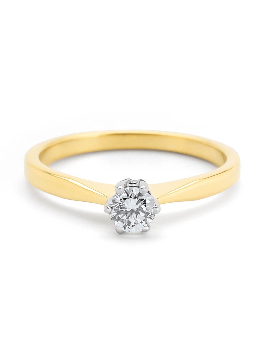 Diamond Point Geelgouden solitair groeibriljant ring, 0.25 ct. 0.25 ct diamant Groeibriljant - detail 2 geelgoud