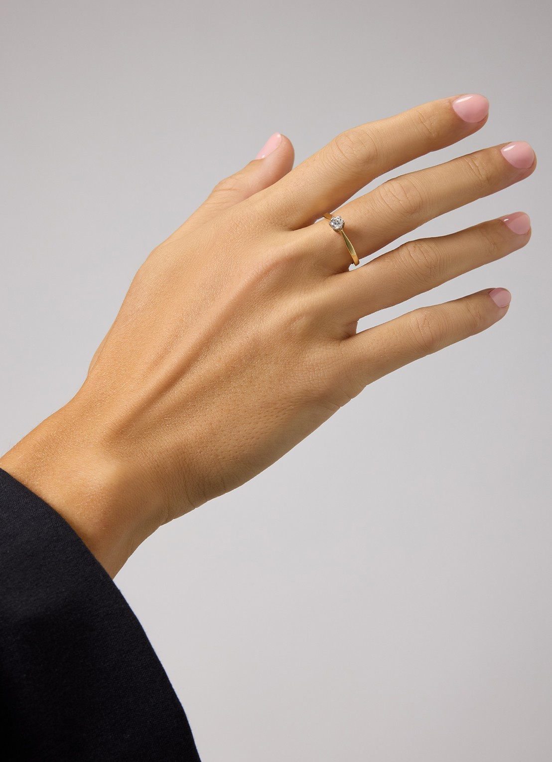 Diamond Point Geelgouden solitair groeibriljant ring, 0.28 ct. 0.28 ct diamant Groeibriljant - voorkant 2 geelgoud