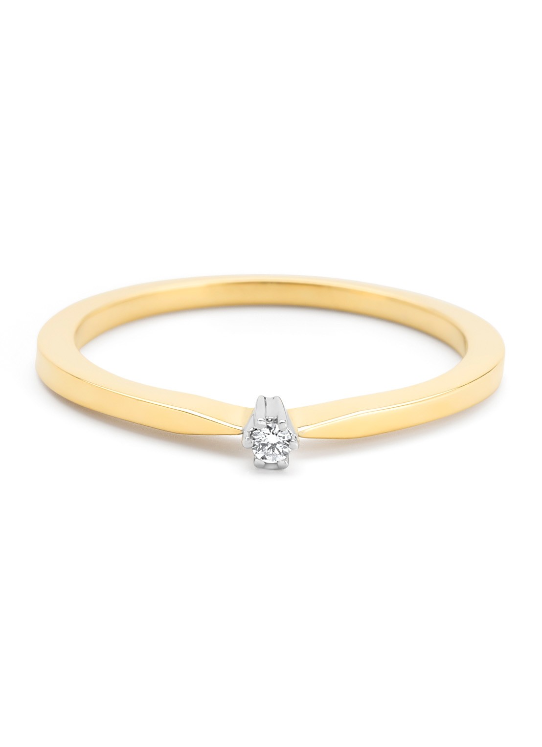 Diamond Point Geelgouden solitair ring, 0.02 ct diamant, Groeibriljant - detail 2 geelgoud