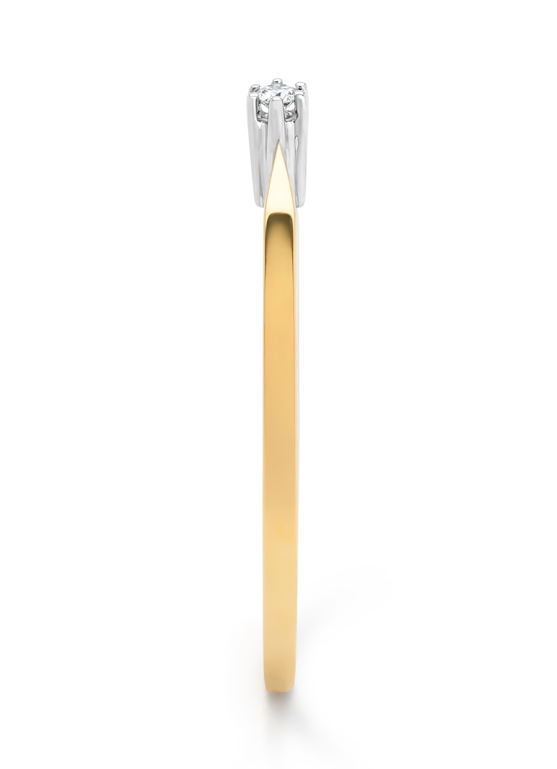 Diamond Point Geelgouden solitair ring, 0.02 ct diamant, Groeibriljant - detail 3 geelgoud