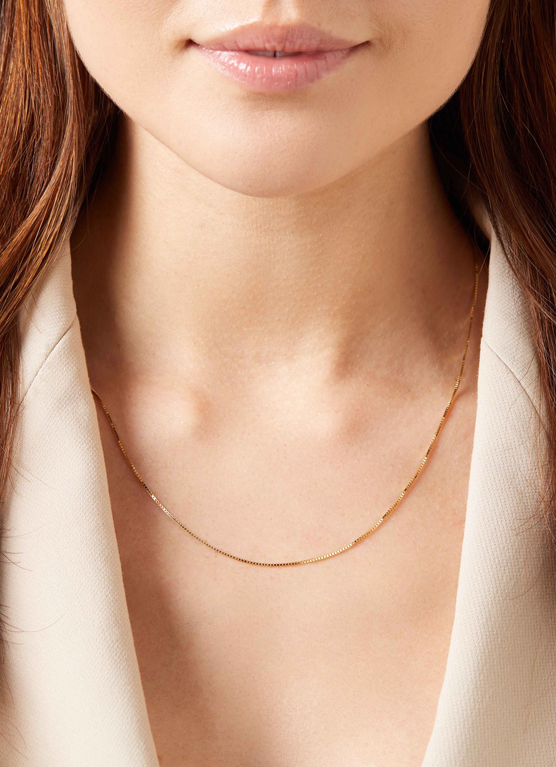 Diamond Point Geelgouden venetiaans collier Timeless Treasures (50cm) - voorkant 2 geelgoud