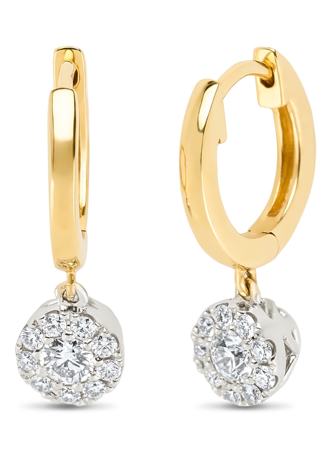 Diamond Point Gouden oorsieraden 0.41 ct diamant Hearts & Arrows - voorkant 2 witgoud