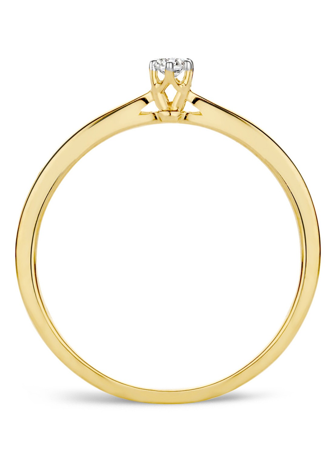 Diamond Point Gouden ring 0.05 ct diamant Starlight - voorkant 2 goud