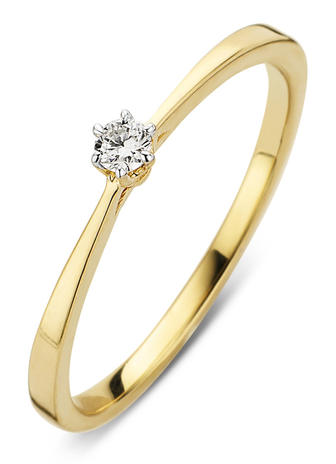 Diamond Point Gouden ring 0.05 ct diamant Starlight - voorkant 3 goud