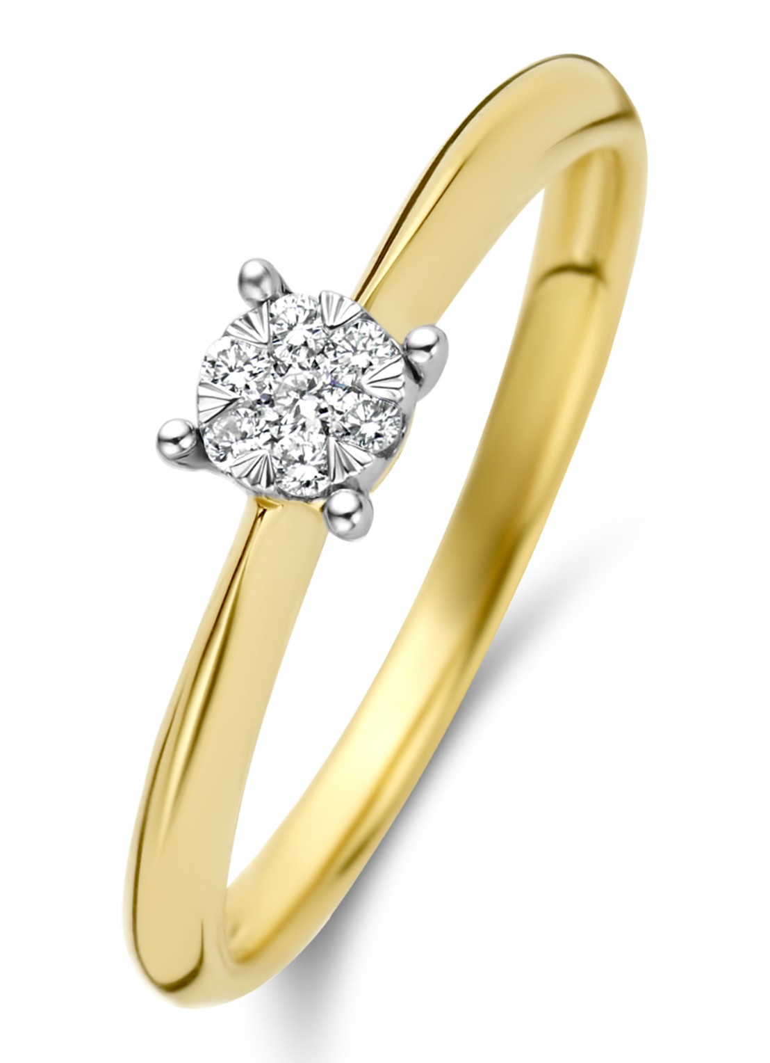 Diamond Point Gouden ring 0.10 ct diamant Enchanted - voorkant goud