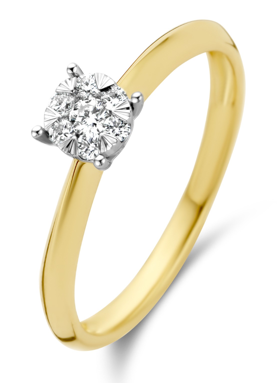 Diamond Point Gouden ring 0.17 ct diamant Enchanted - voorkant goud
