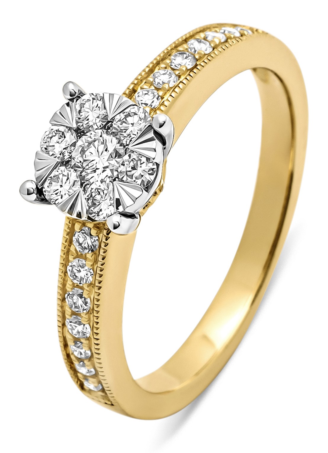Diamond Point Gouden ring, 0.40 ct diamant, Enchanted - voorkant geelgoud
