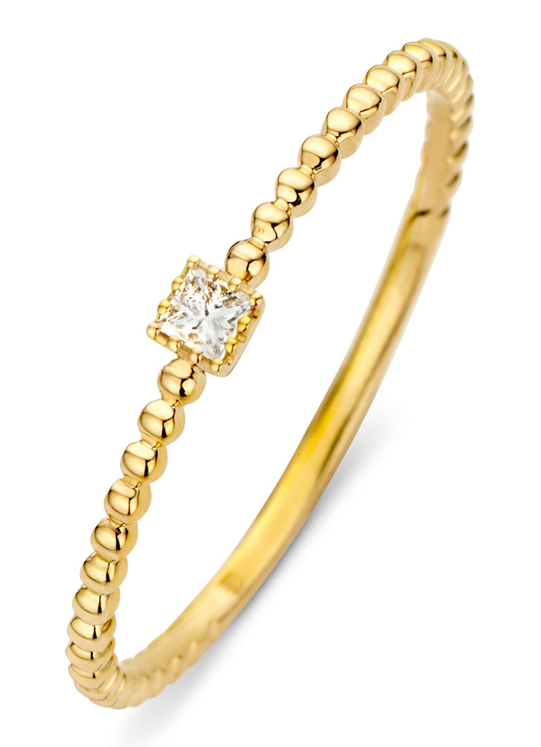 Diamond Point Joy ring van 14 karaat geelgoud met 0.04 ct diamant  - voorkant goud
