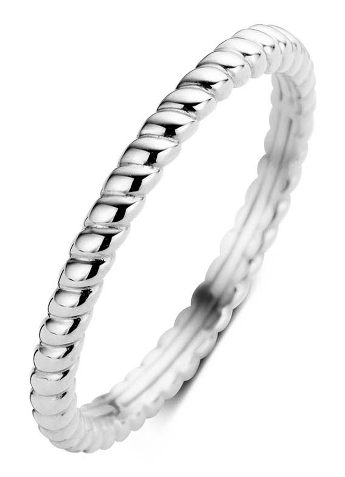 Diamond Point Ring Ensemble van 14 karaat witgoud - voorkant witgoud