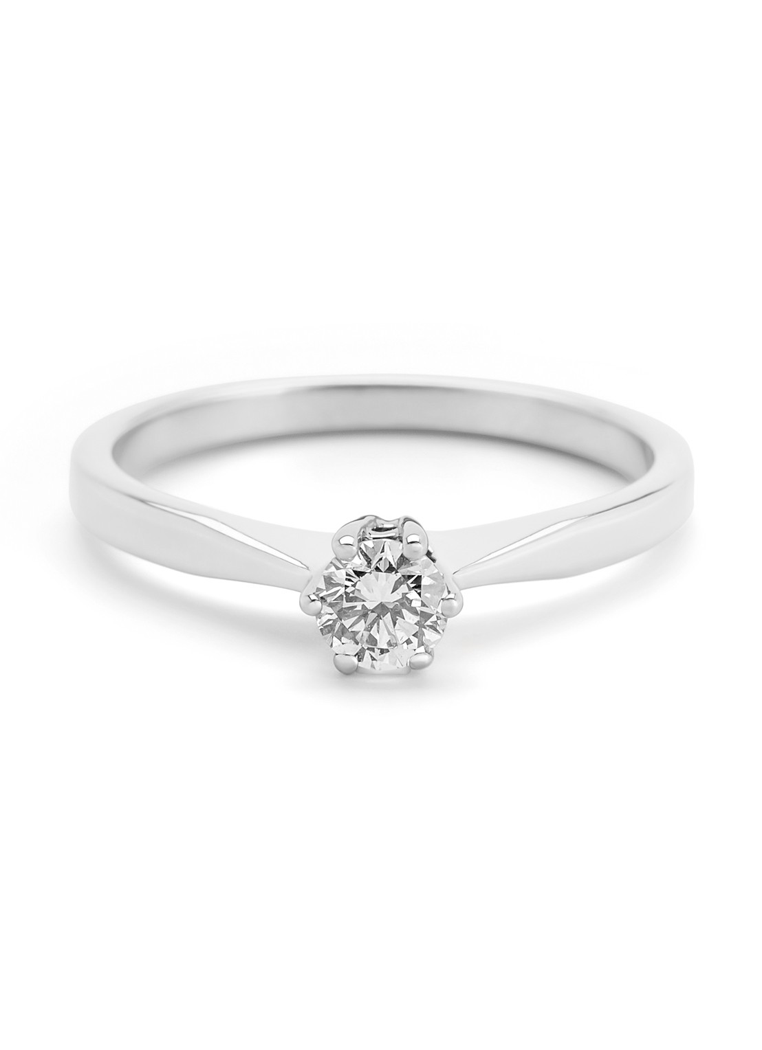 Diamond Point Ring Groeibriljant van 18 karaat witgoud met diamant - detail 4 witgoud