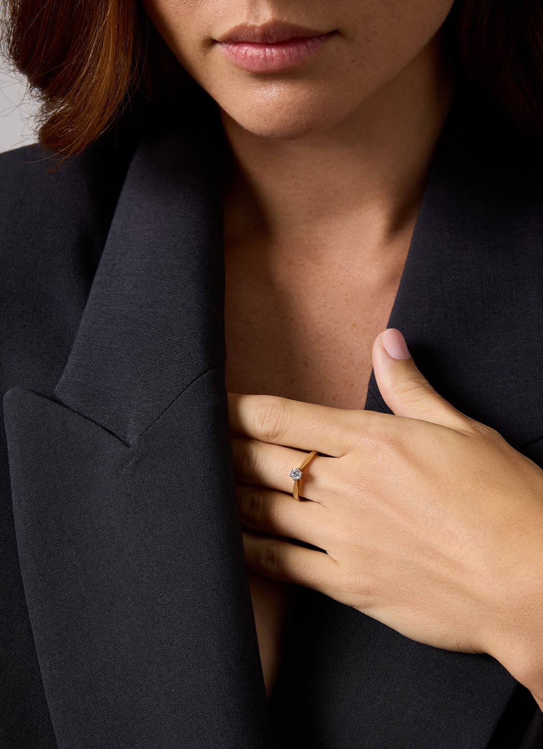 Diamond Point Ring Groeibriljant van 18 karaat witgoud met diamant - voorkant 2 witgoud