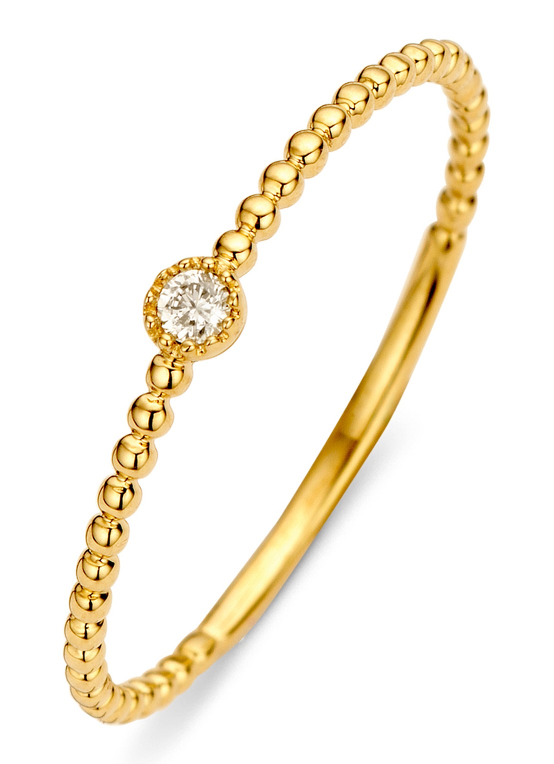 Diamond Point Ring van 14 karaat geelgoud met 0.03 ct diamant Joy - voorkant goud