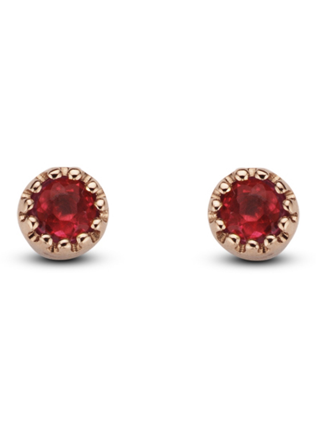 Diamond Point Roségouden oorsieraden 0.10 ct robijn Joy - voorkant 2 roségoud