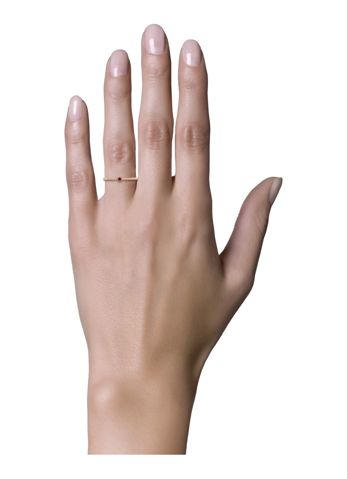 Diamond Point Roségouden ring 0.04 ct robijn Joy - detail 2 roségoud