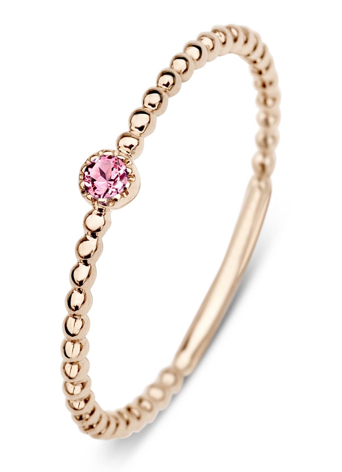 Diamond Point Roségouden ring 0.04 ct toermalijn Joy - voorkant roségoud