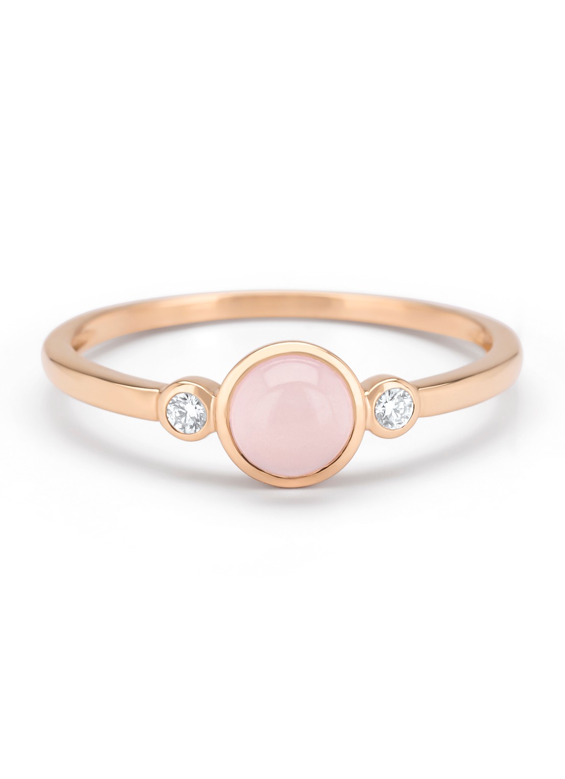 Diamond Point Roségouden ring, 0.54 ct rozenkwarts, Little Drops - detail 2 roségoud