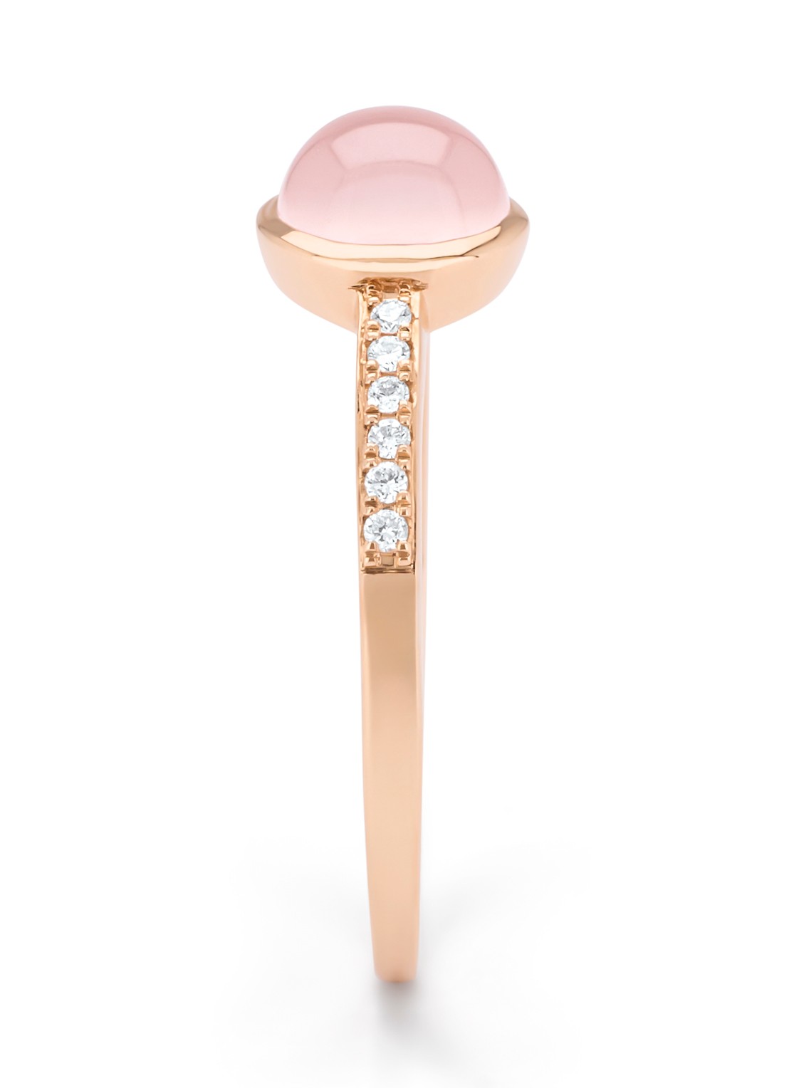 Diamond Point Roségouden ring, 0.91 ct rozenkwarts, Little Drops - detail 3 roségoud