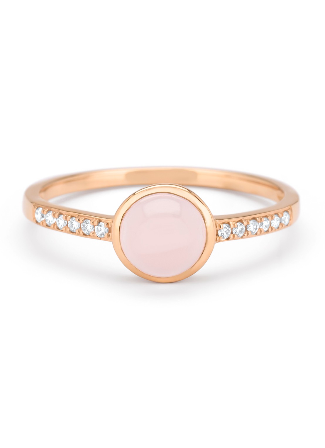 Diamond Point Roségouden ring, 0.91 ct rozenkwarts, Little Drops - detail 4 roségoud
