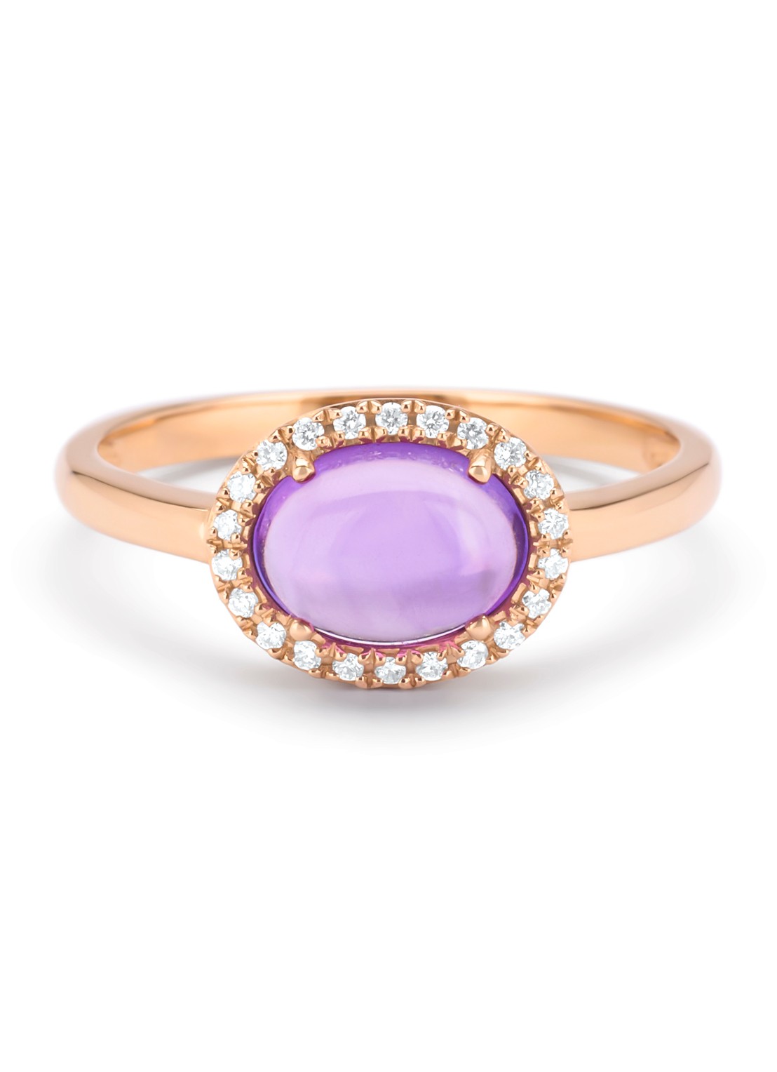 Diamond Point Roségouden ring, 1.20 ct paarse amethist, Little Drops - detail 4 roségoud