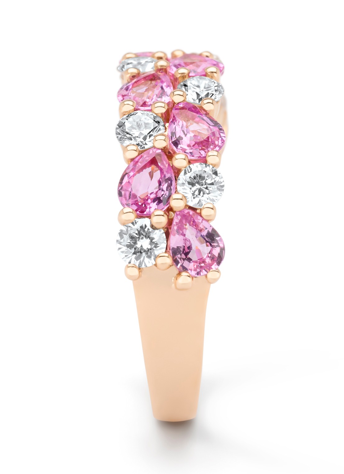 Diamond Point Roségouden ring, 1.65 ct roze saffier, Eden - detail 3 roségoud