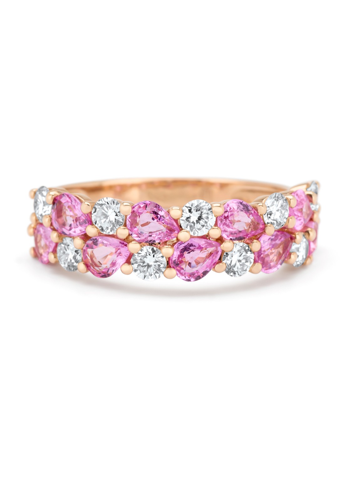 Diamond Point Roségouden ring, 1.65 ct roze saffier, Eden - detail 4 roségoud