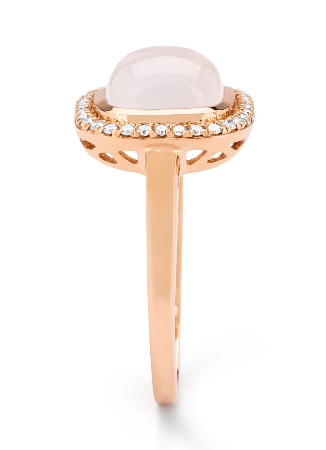 Diamond Point Roségouden ring, 2.32 ct maansteen, Little Drops - detail 3 roségoud