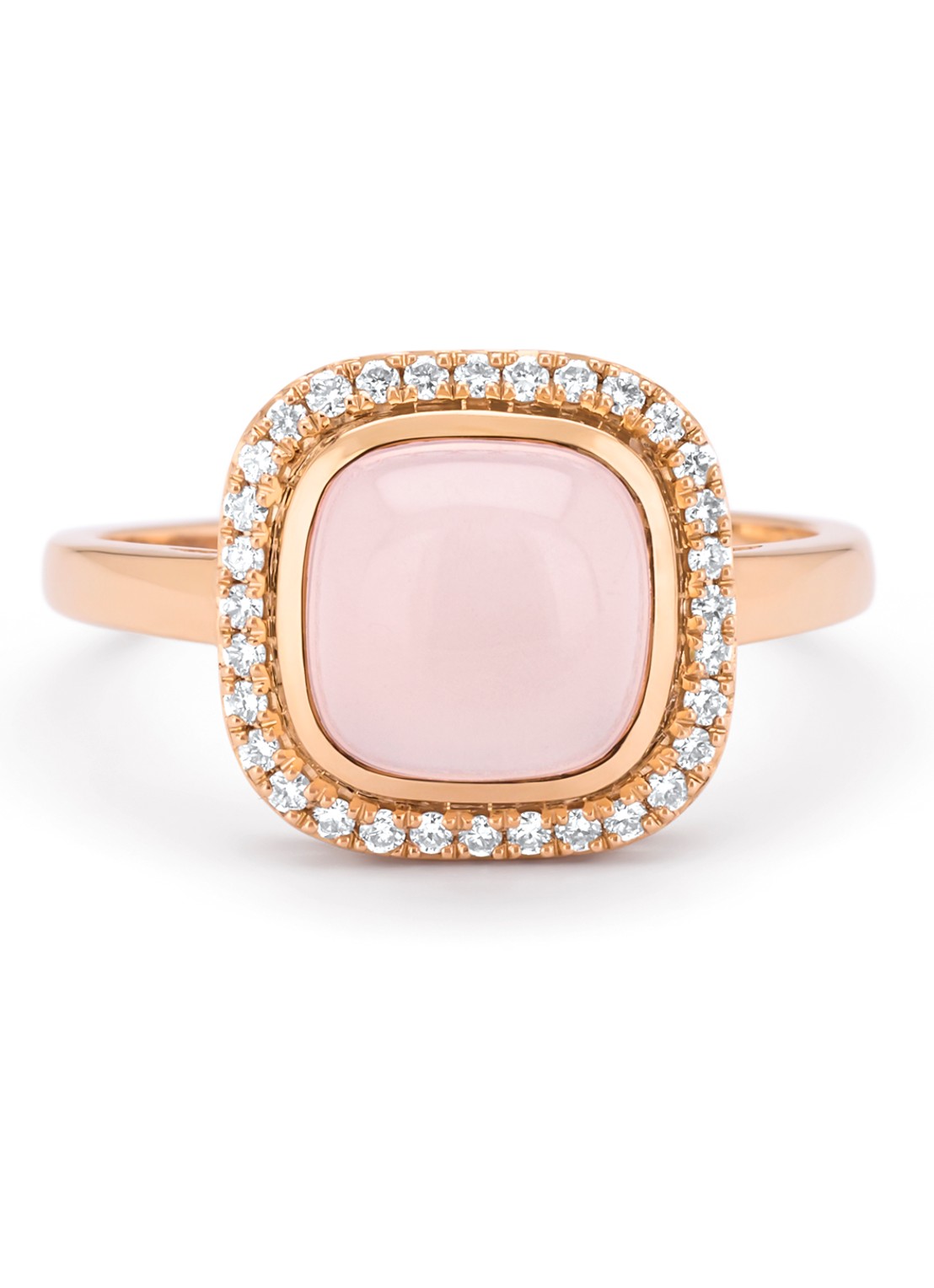 Diamond Point Roségouden ring, 2.36 ct rozenkwarts, Little Drops - detail 4 roségoud