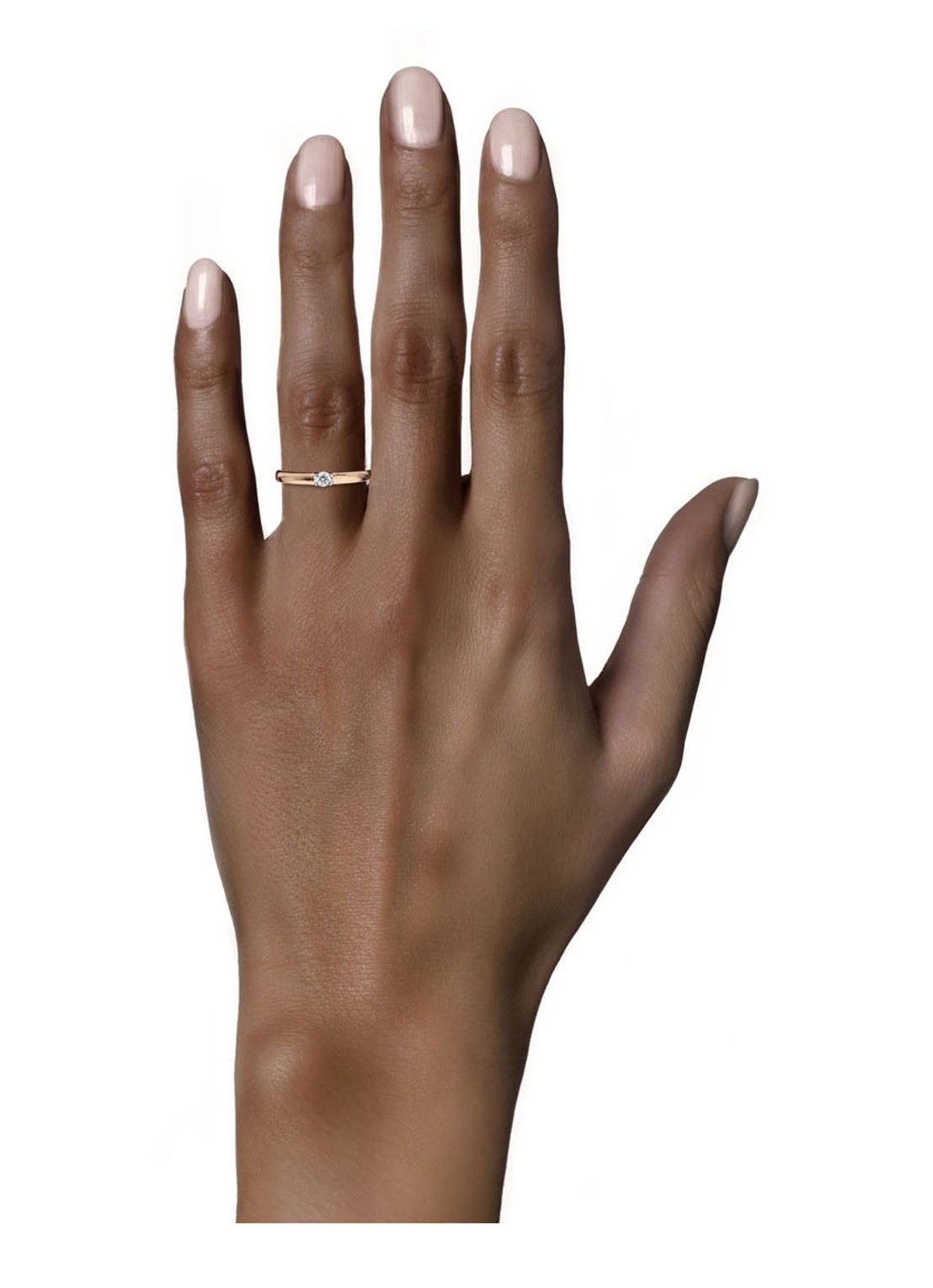 Diamond Point Roségouden solitair groeibriljant ring, 0.11 ct. 0.11 ct diamant Groeibriljant - detail 2 roségoud
