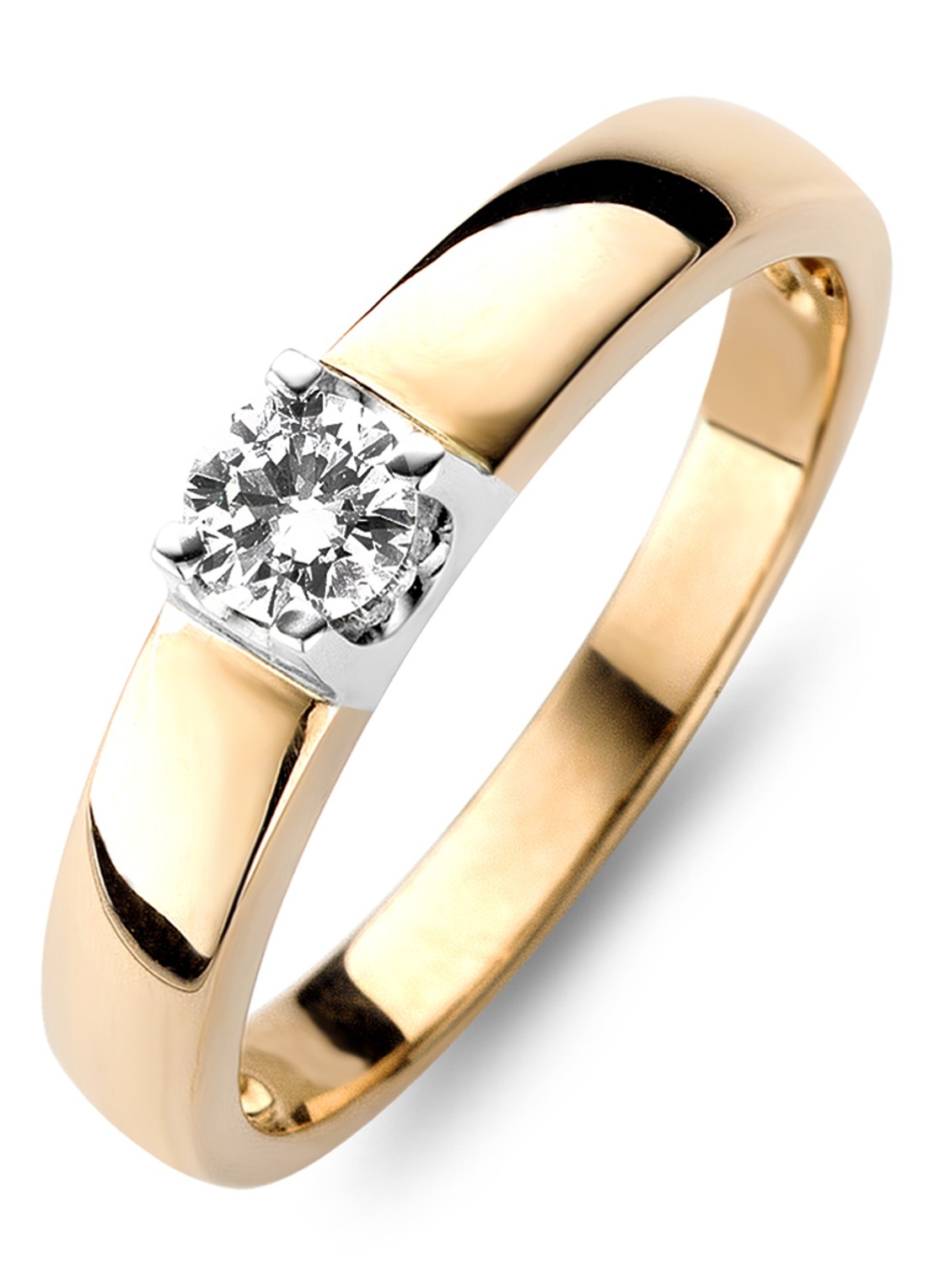 Diamond Point Roségouden solitair groeibriljant ring, 0.23 ct. 0.23 ct diamant Groeibriljant - voorkant roségoud