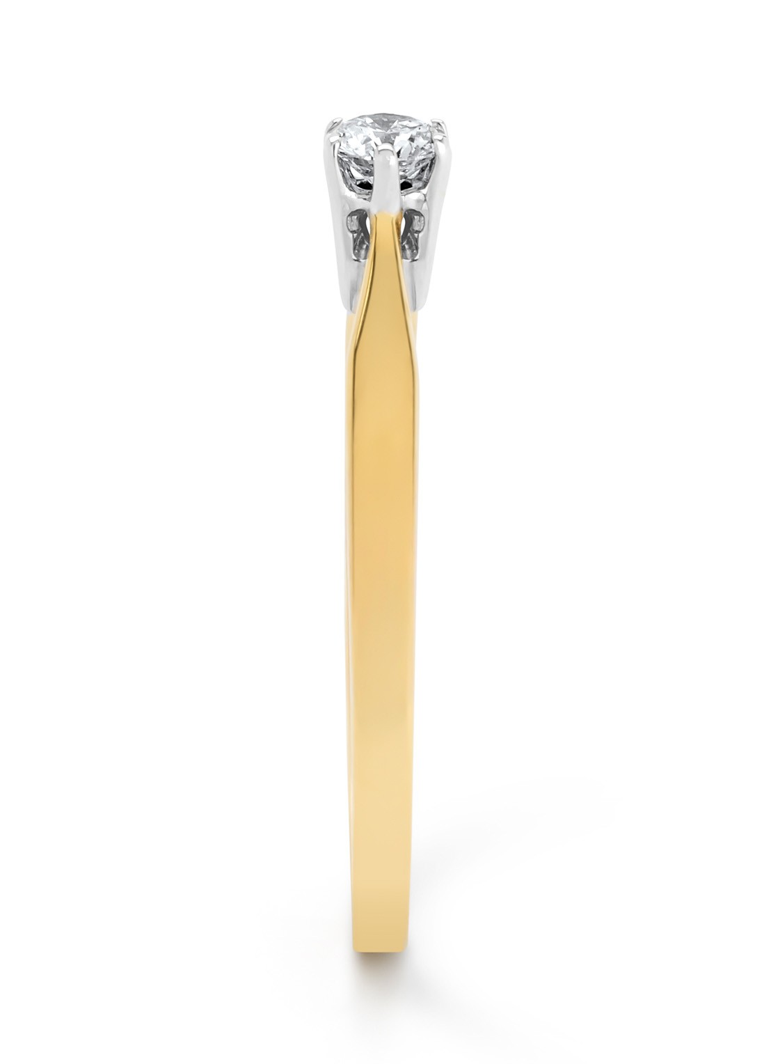Diamond Point Solitair groeibriljant ring van 18 karaat geelgoud, 0.12 ct. 0.12 ct diamant - detail geelgoud