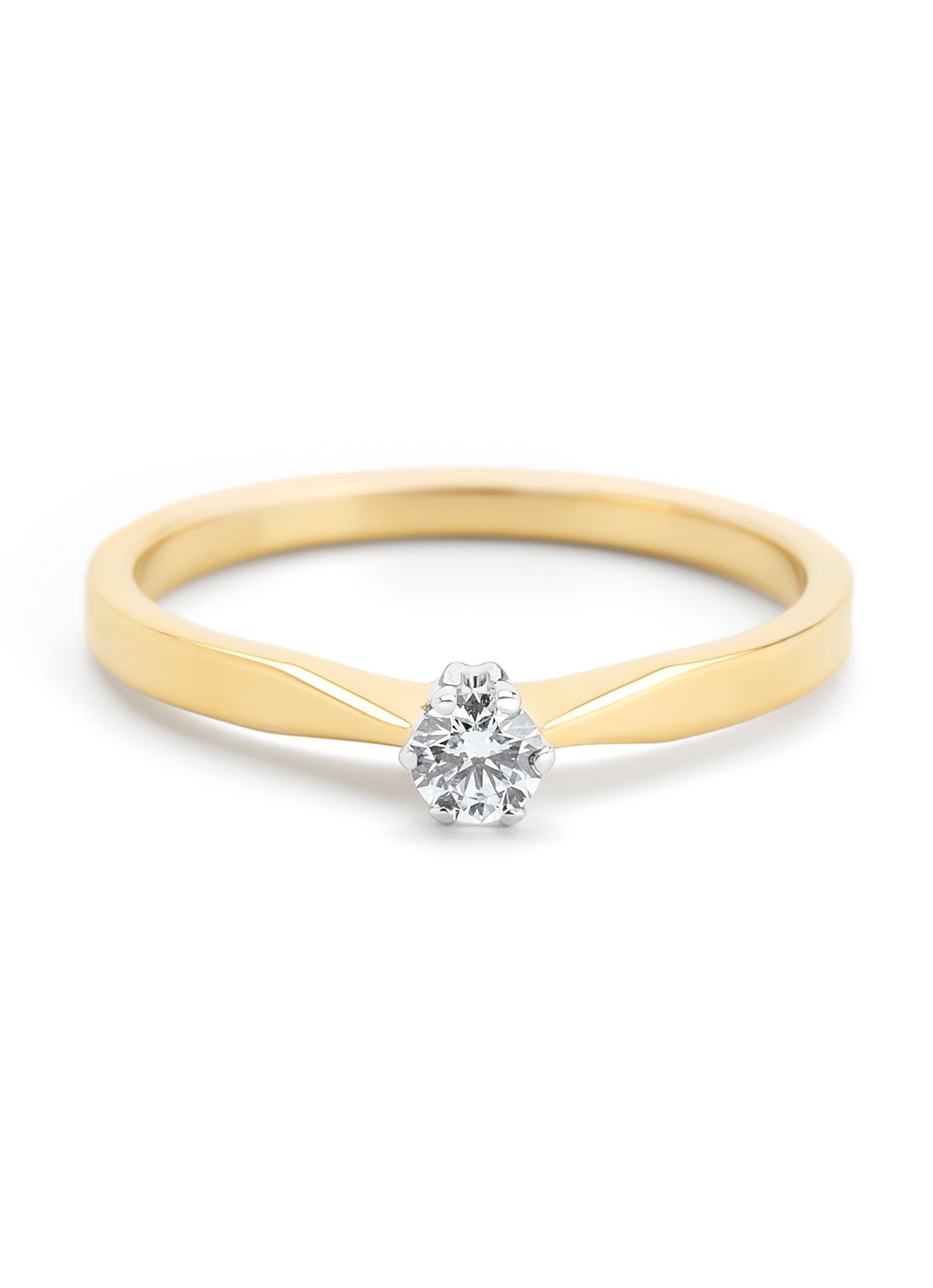 Diamond Point Solitair groeibriljant ring van 18 karaat geelgoud, 0.12 ct. 0.12 ct diamant - detail 2 geelgoud