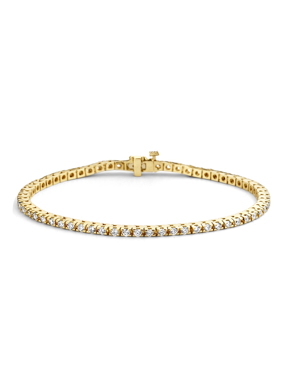Diamond Point Tennisarmband, 2.00 ct - voorkant geelgoud