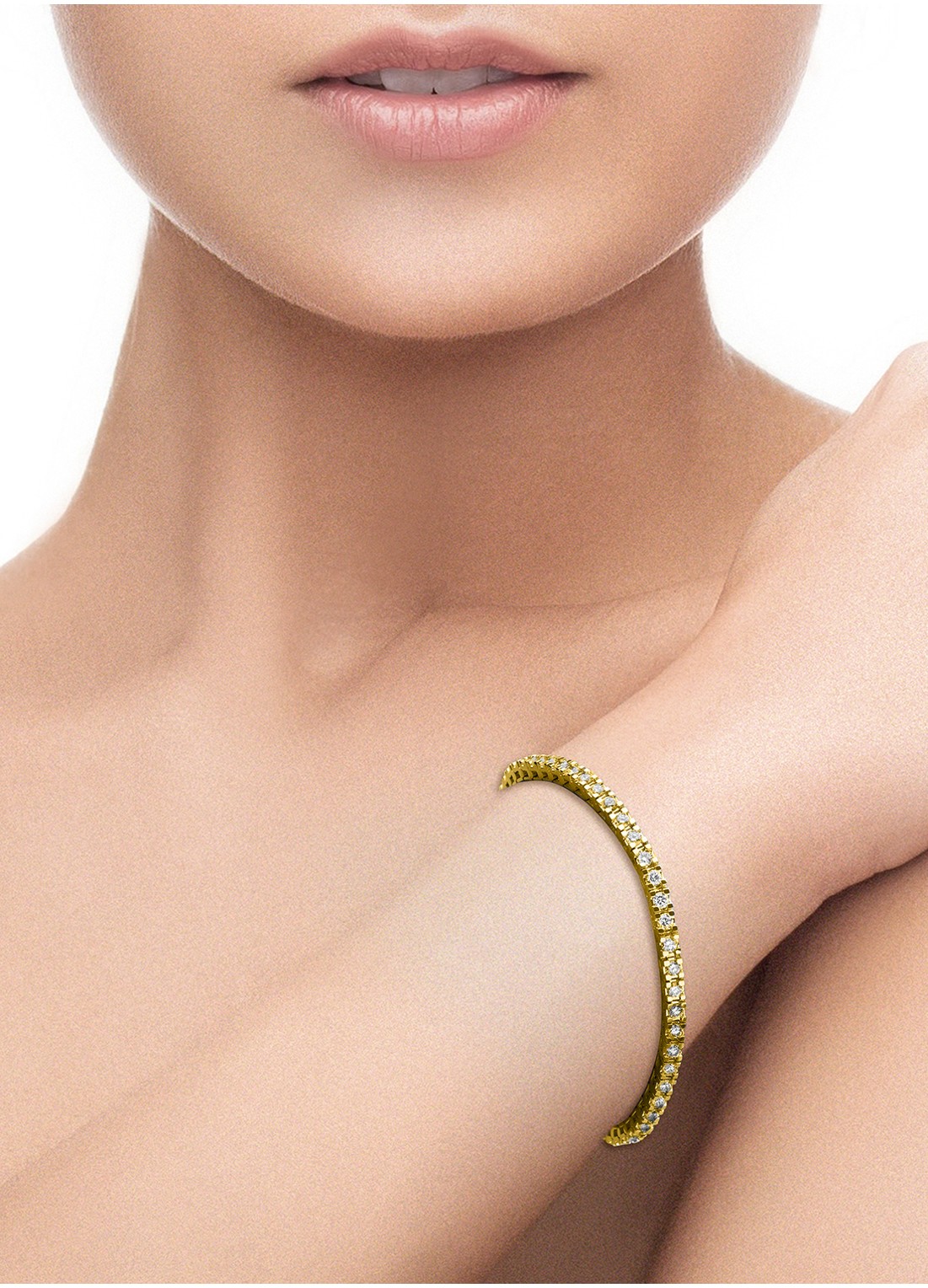 Diamond Point Tennisarmband, 3.00 ct - detail 2 geelgoud