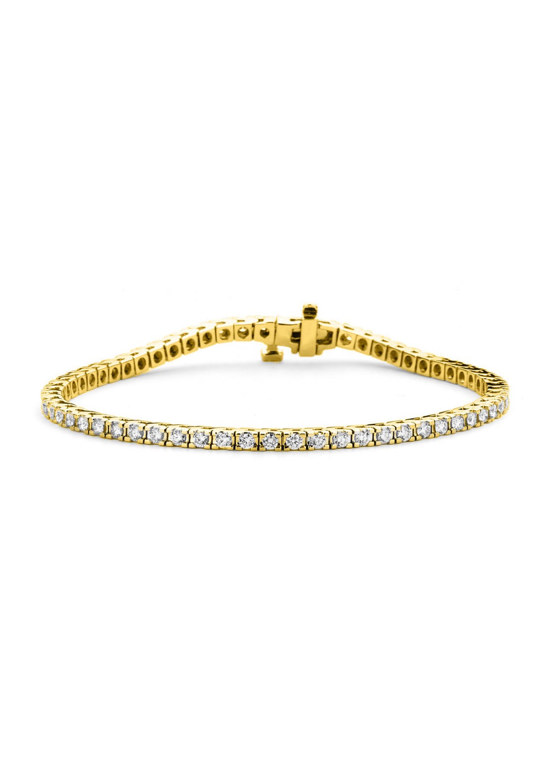 Diamond Point Tennisarmband, 3.00 ct - voorkant geelgoud