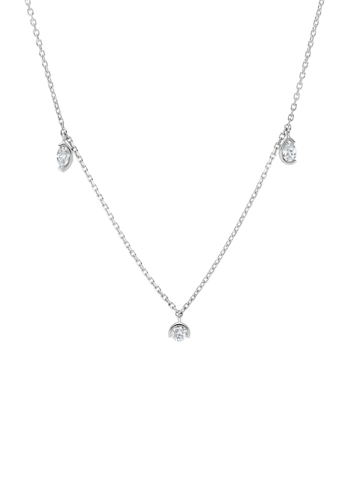 Diamond Point Witgouden collier, 0.25 ct diamant, Starlight - voorkant witgoud