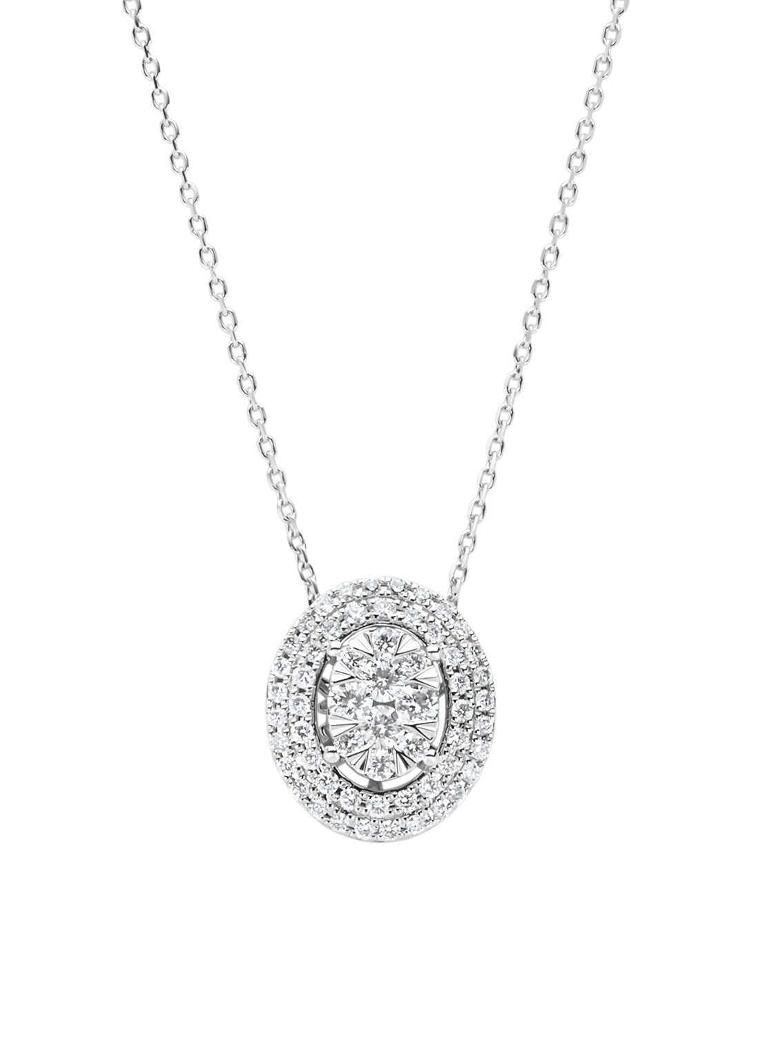 Diamond Point Witgouden collier, 0.42 ct diamant, Enchanted - voorkant witgoud