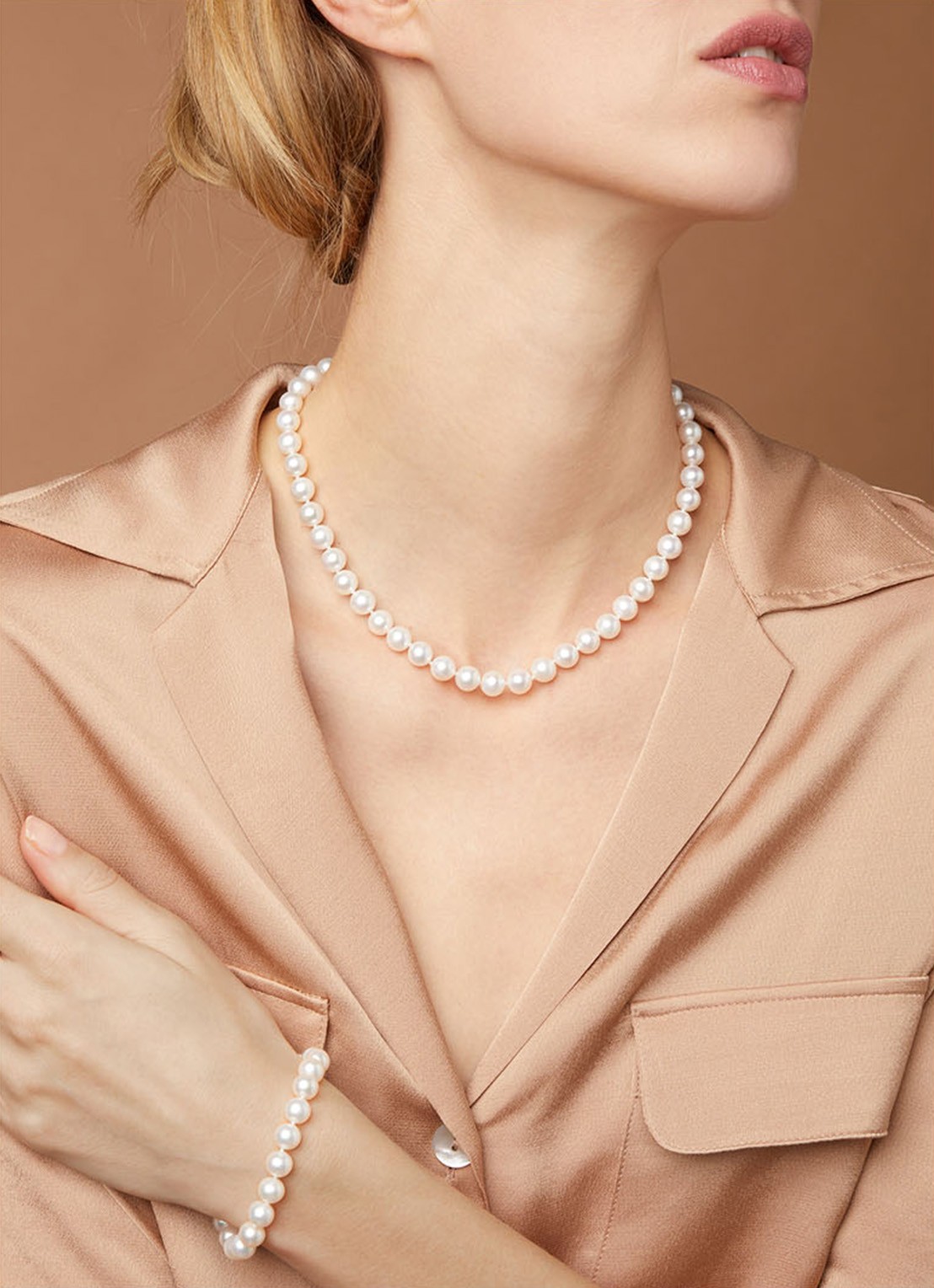 Diamond Point Witgouden collier Rivièra - voorkant 2 wit