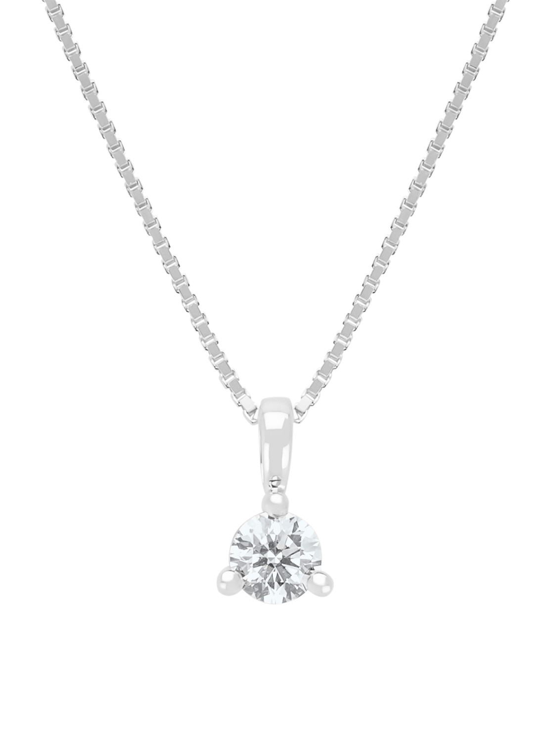 Diamond Point Witgouden hanger, 0.30 ct diamant, Hearts & Arrows - voorkant witgoud