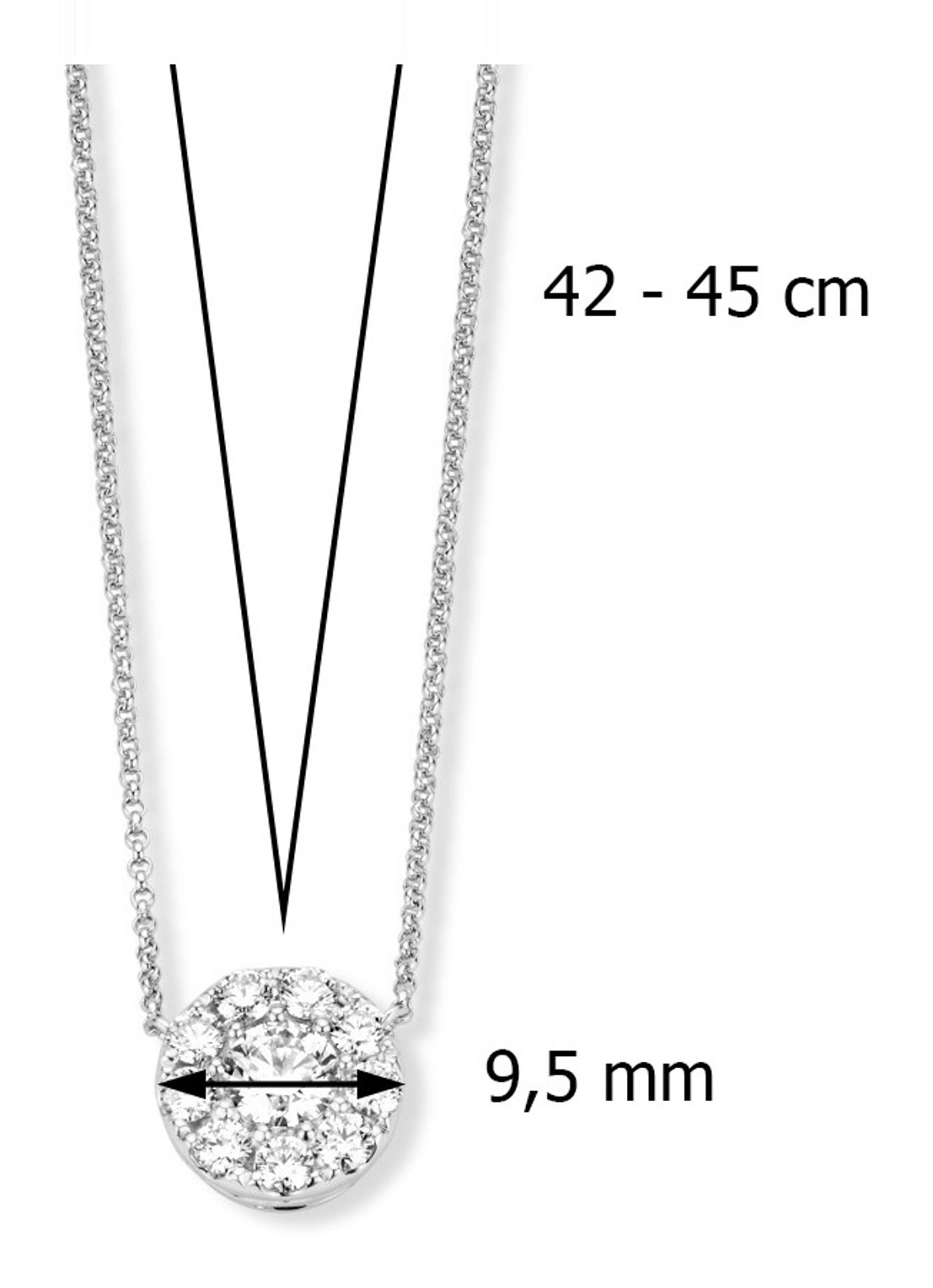 Diamond Point Witgouden hanger 0.65 ct diamant Hearts & Arrows - detail witgoud