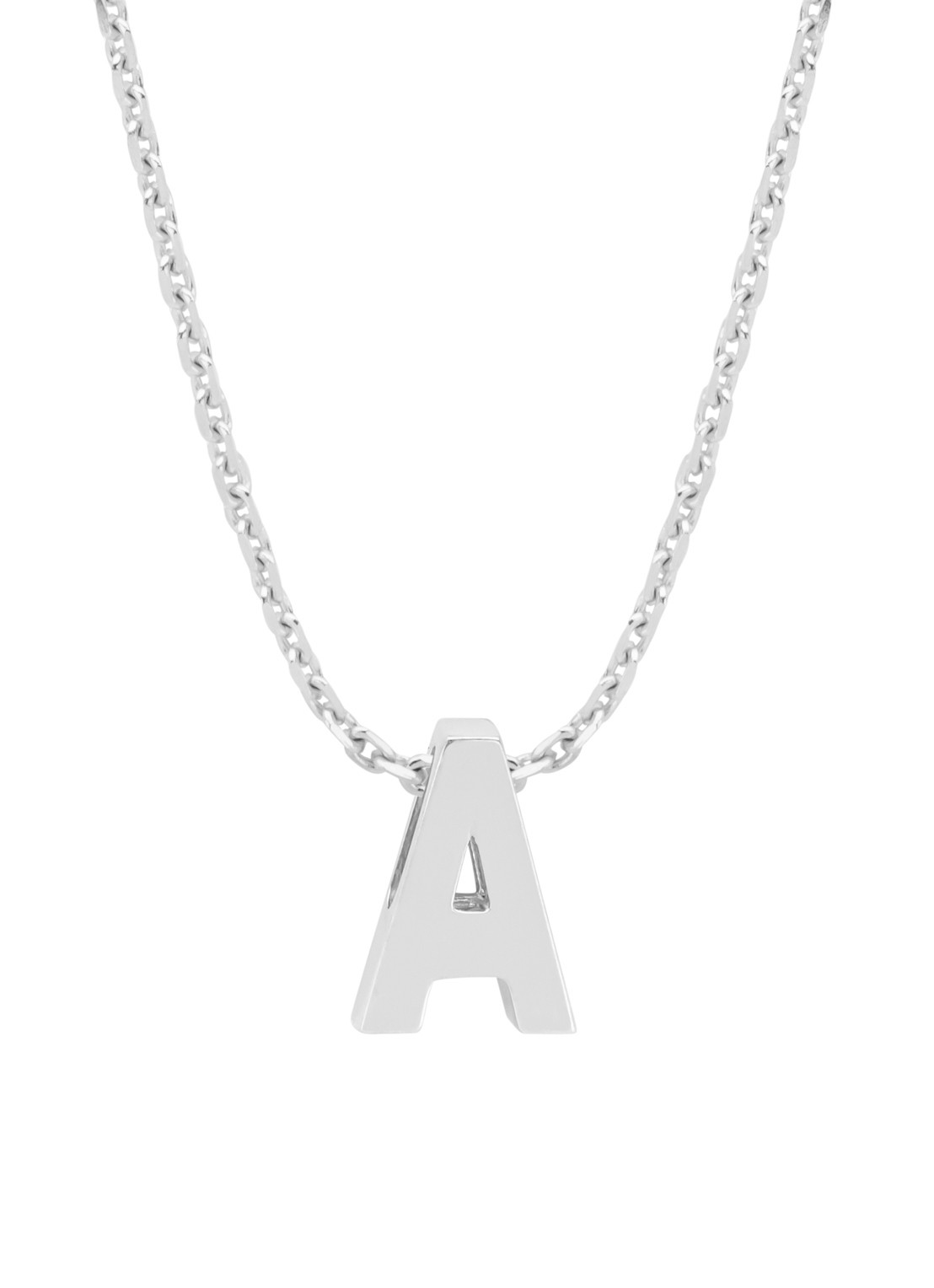 Diamond Point Witgouden hanger A, Alphabet - voorkant witgoud