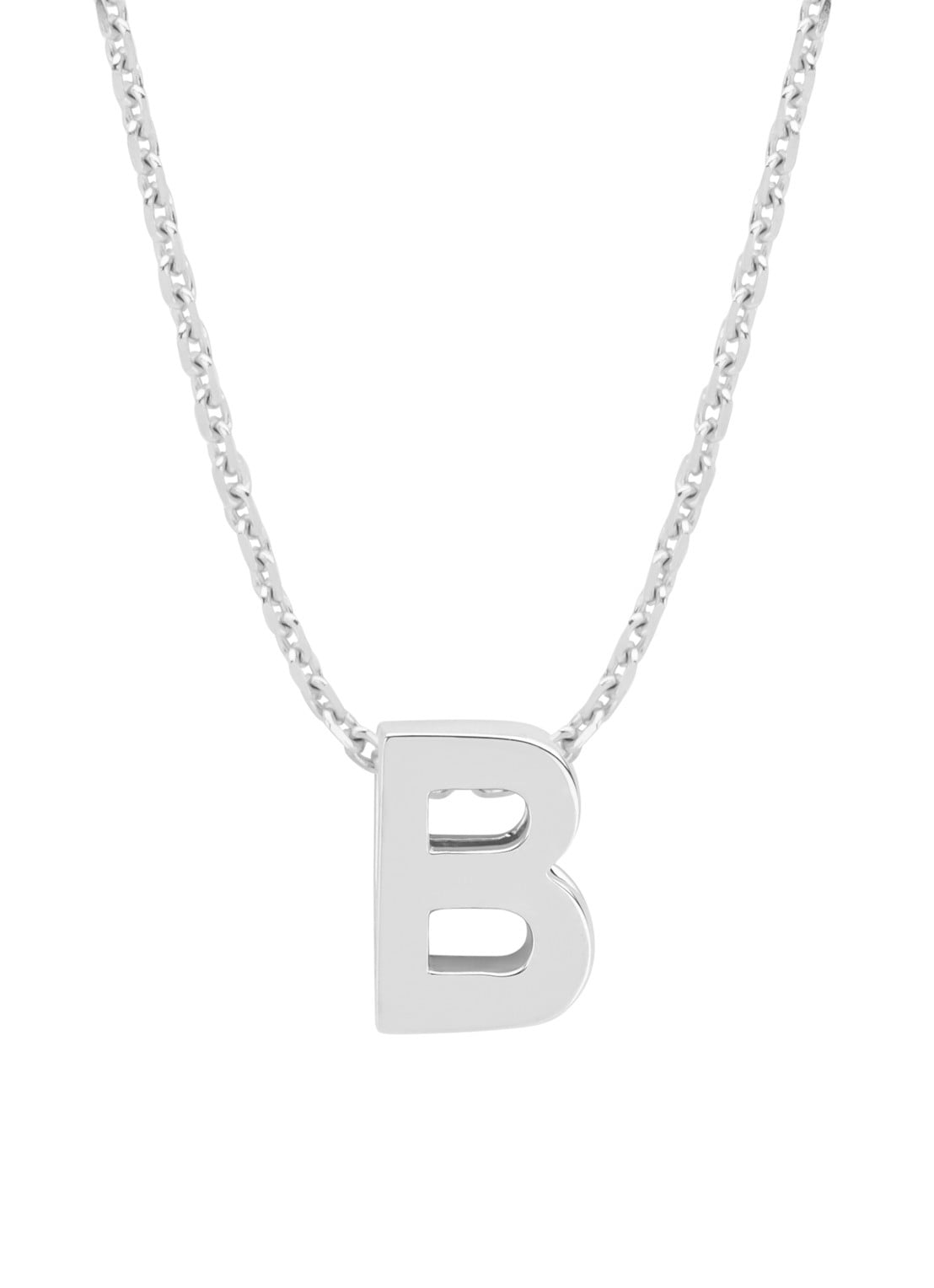 Diamond Point Witgouden hanger B, Alphabet - voorkant witgoud