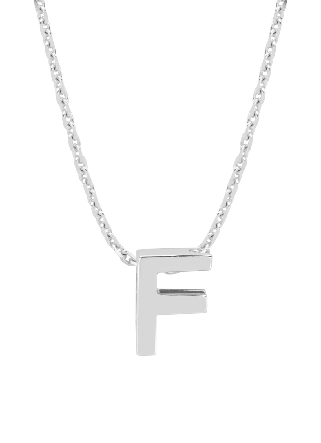 Diamond Point Witgouden hanger F, Alphabet - voorkant 2 witgoud