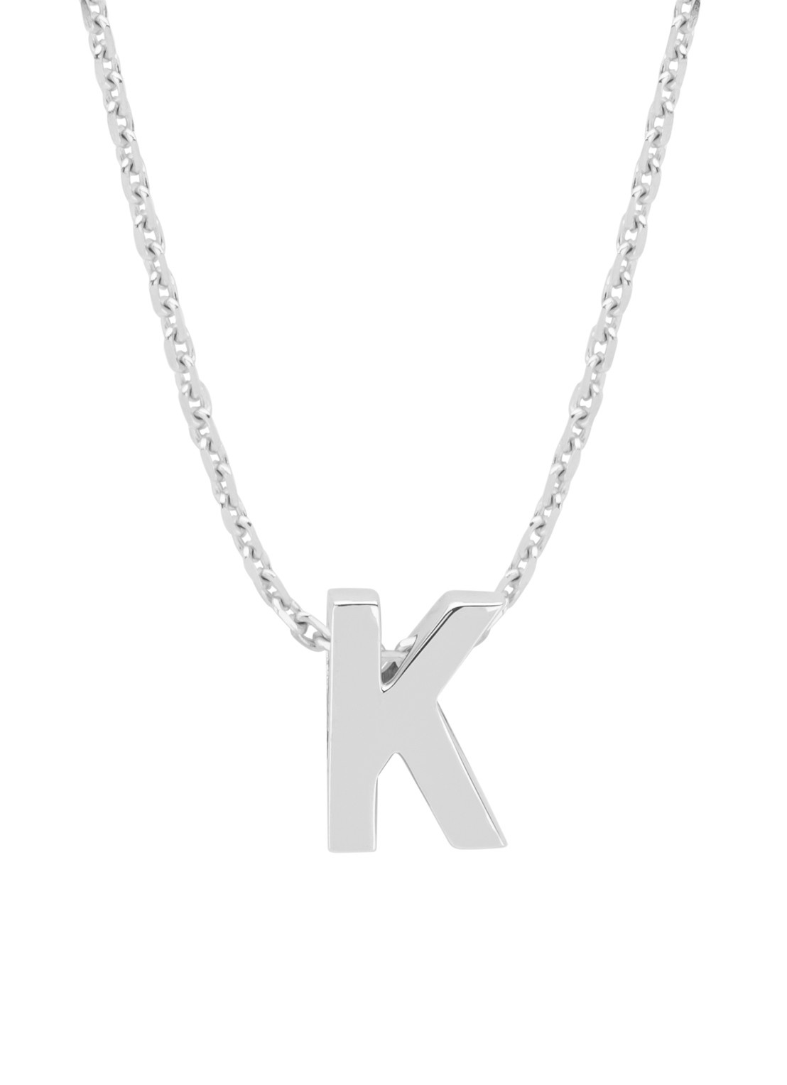 Diamond Point Witgouden hanger K, Alphabet - voorkant witgoud