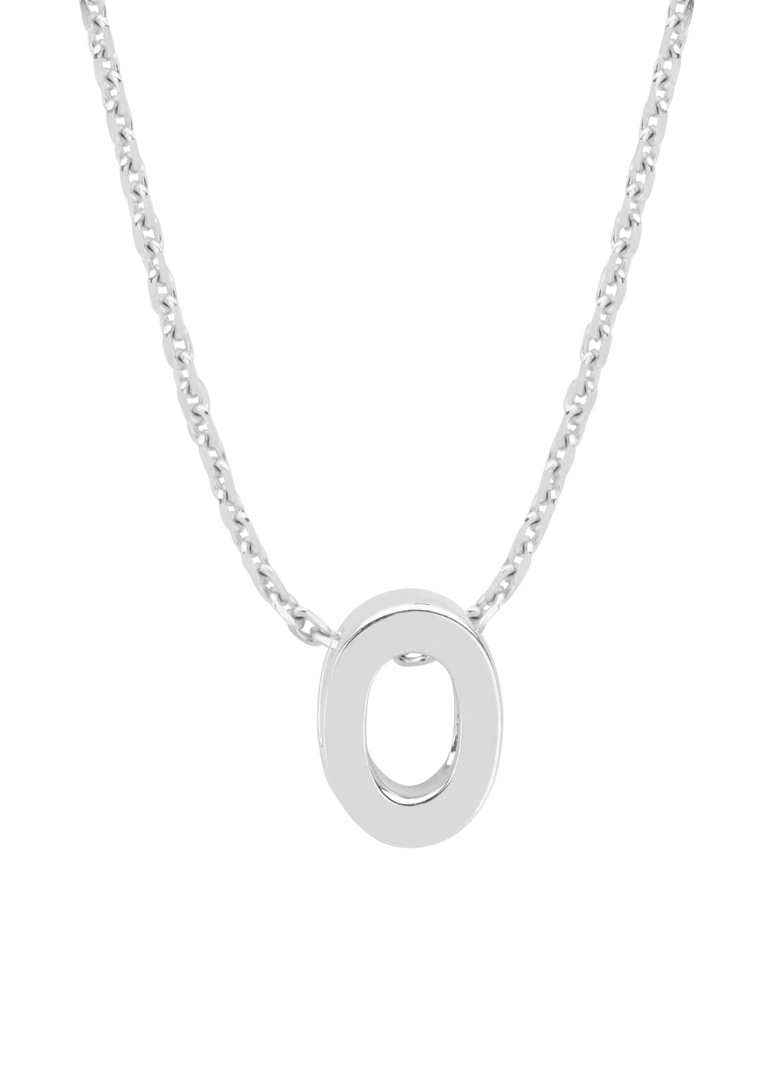 Diamond Point Witgouden hanger O, Alphabet - voorkant 2 witgoud