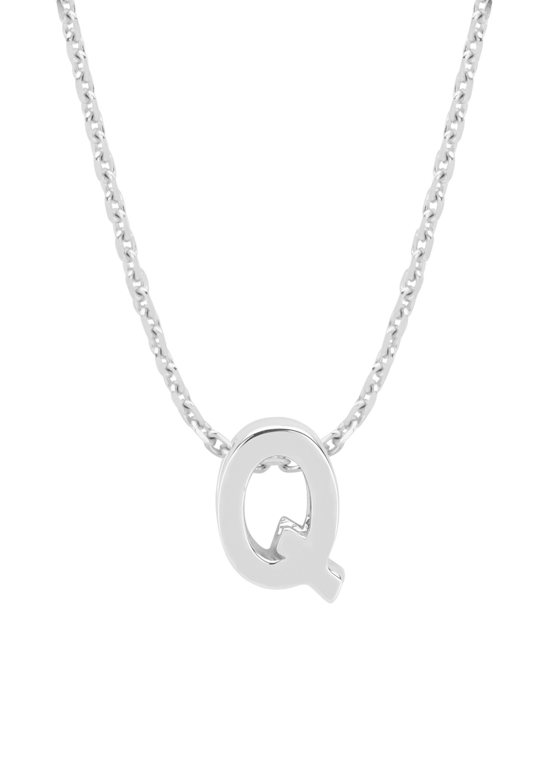 Diamond Point Witgouden hanger Q, Alphabet - voorkant witgoud