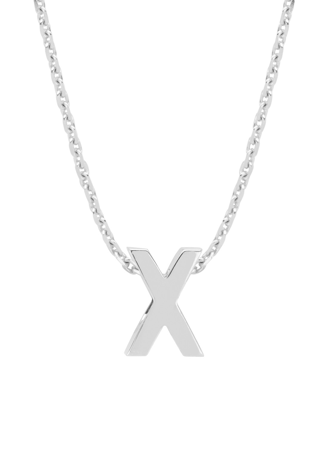 Diamond Point Witgouden hanger X, Alphabet - voorkant witgoud